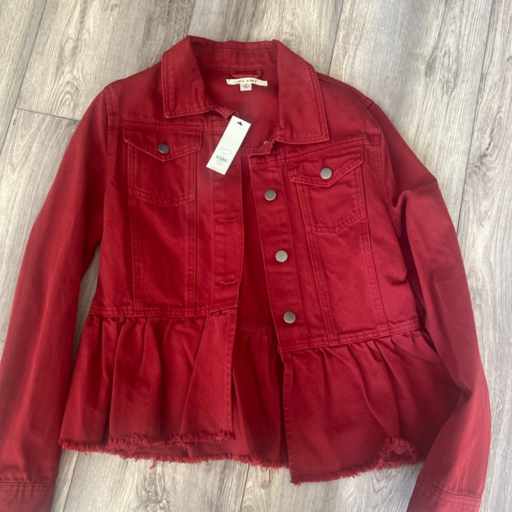 Red jean jacket